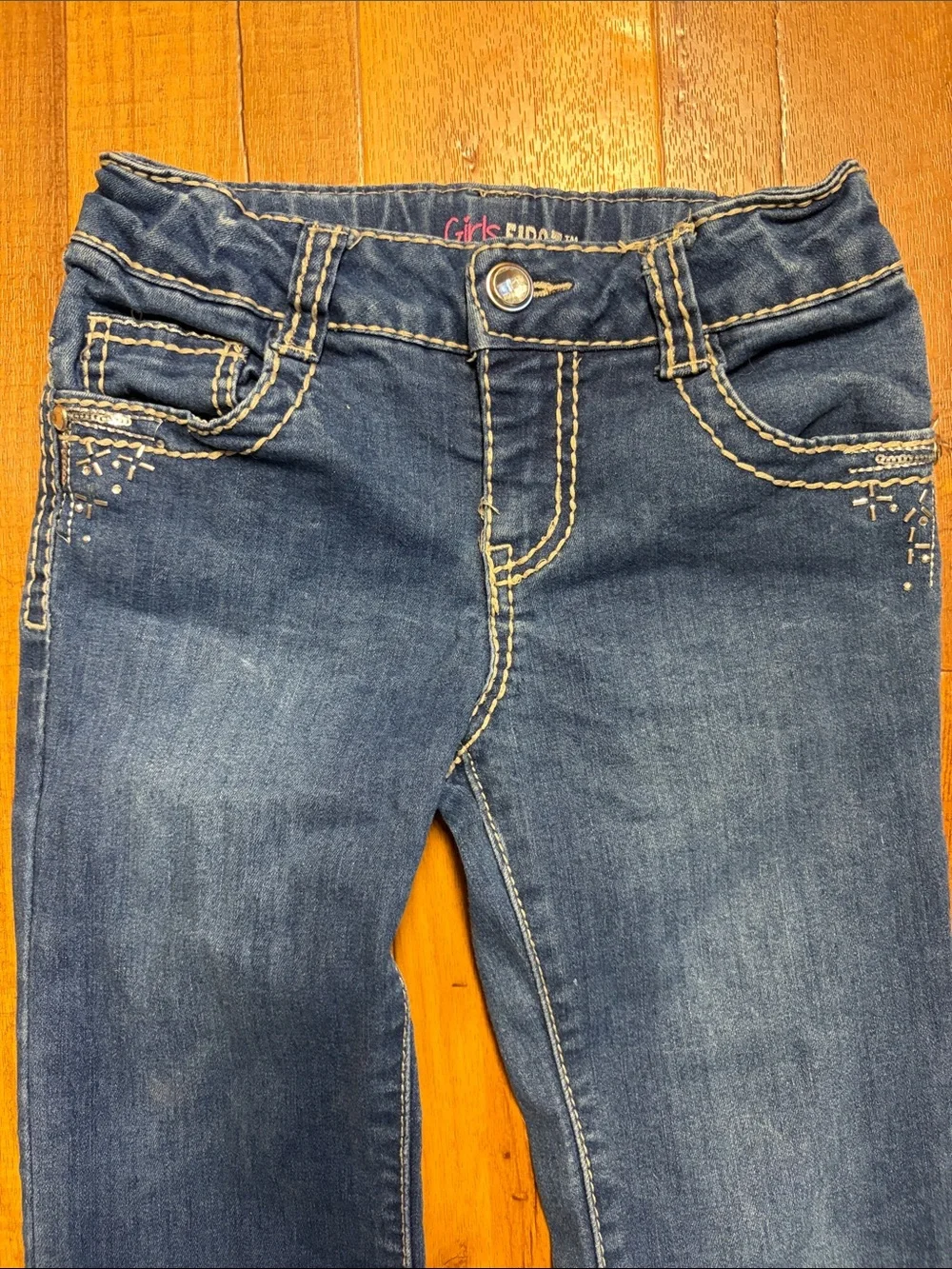 Western Flare Girls First TWO Pairs Of Embellished Jeans Adorable Size 6